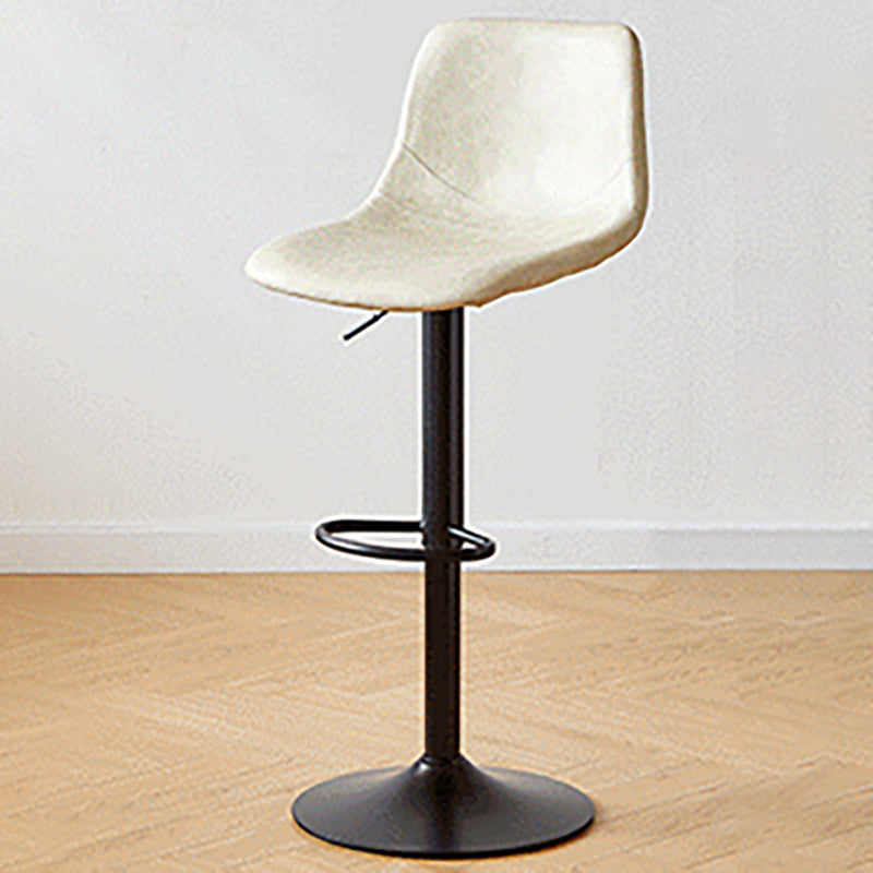 Tabouret de comptoir sans accoudoirs à dossier industriel, tabouret de bar réglable en fer avec coussin en cuir