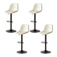 Tabouret de comptoir sans accoudoirs à dossier industriel, tabouret de bar réglable en fer avec coussin en cuir