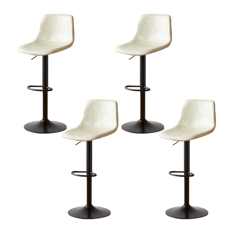 Tabouret de comptoir sans accoudoirs à dossier industriel, tabouret de bar réglable en fer avec coussin en cuir
