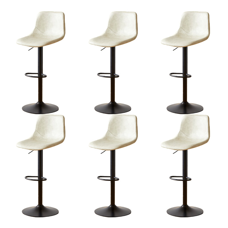 Tabouret de comptoir sans accoudoirs à dossier industriel, tabouret de bar réglable en fer avec coussin en cuir