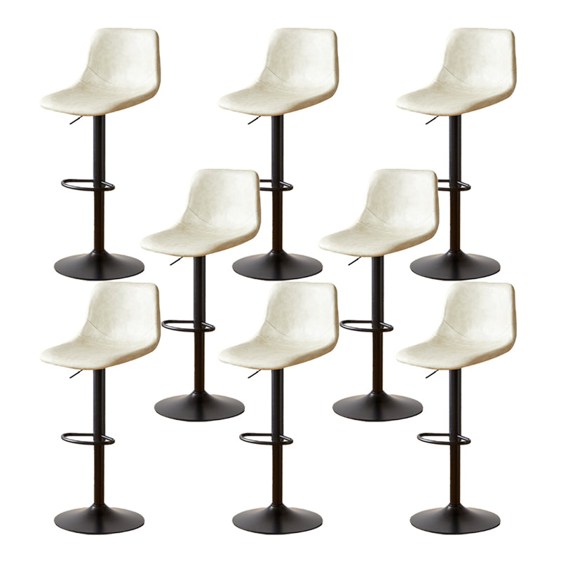 Tabouret de comptoir sans accoudoirs à dossier industriel, tabouret de bar réglable en fer avec coussin en cuir