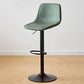 Tabouret de comptoir sans accoudoirs à dossier industriel, tabouret de bar réglable en fer avec coussin en cuir