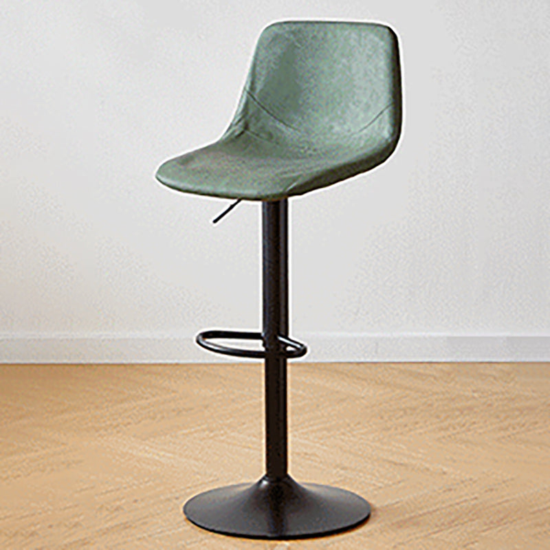 Tabouret de comptoir sans accoudoirs à dossier industriel, tabouret de bar réglable en fer avec coussin en cuir