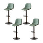 Tabouret de comptoir sans accoudoirs à dossier industriel, tabouret de bar réglable en fer avec coussin en cuir