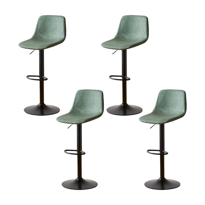 Tabouret de comptoir sans accoudoirs à dossier industriel, tabouret de bar réglable en fer avec coussin en cuir