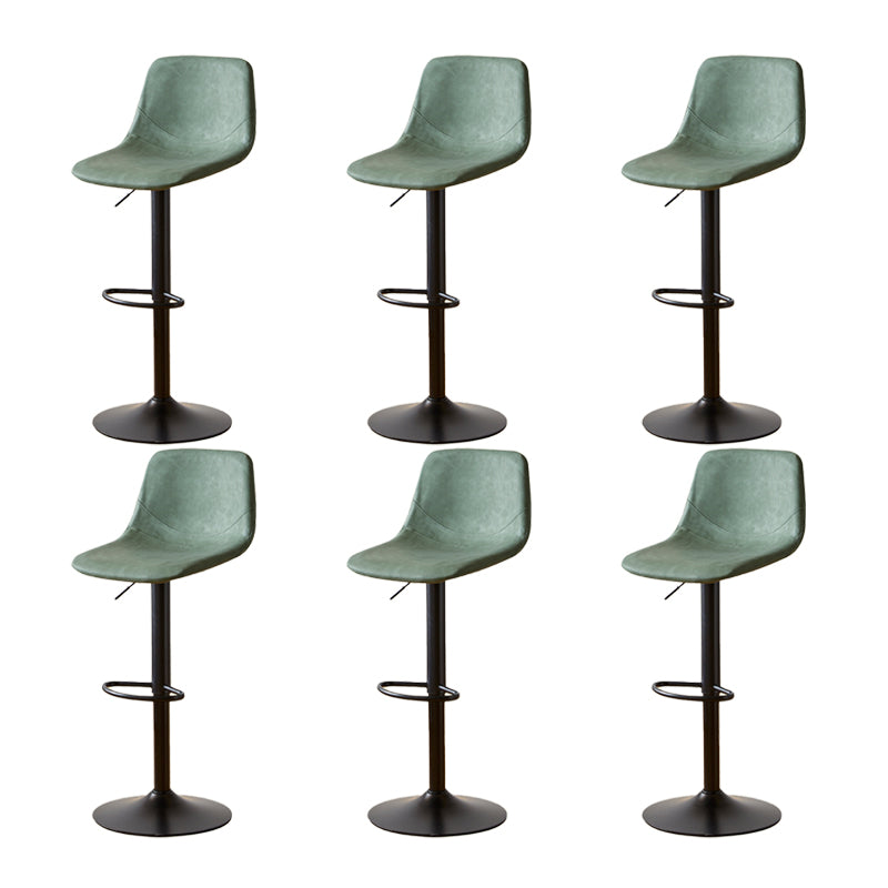Tabouret de comptoir sans accoudoirs à dossier industriel, tabouret de bar réglable en fer avec coussin en cuir