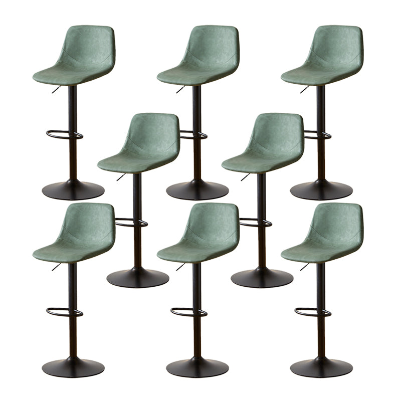 Tabouret de comptoir sans accoudoirs à dossier industriel, tabouret de bar réglable en fer avec coussin en cuir