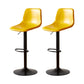 Tabouret de comptoir sans accoudoirs à dossier industriel, tabouret de bar réglable en fer avec coussin en cuir