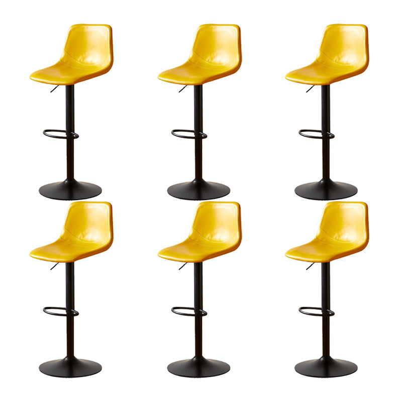 Tabouret de comptoir sans accoudoirs à dossier industriel, tabouret de bar réglable en fer avec coussin en cuir