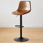 Tabouret de comptoir sans accoudoirs à dossier industriel, tabouret de bar réglable en fer avec coussin en cuir