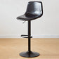 Tabouret de comptoir sans accoudoirs à dossier industriel, tabouret de bar réglable en fer avec coussin en cuir