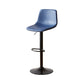 Tabouret de comptoir sans accoudoirs à dossier industriel, tabouret de bar réglable en fer avec coussin en cuir