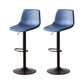 Tabouret de comptoir sans accoudoirs à dossier industriel, tabouret de bar réglable en fer avec coussin en cuir