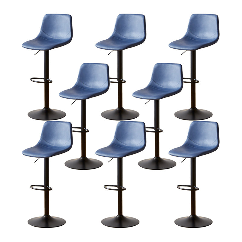 Tabouret de comptoir sans accoudoirs à dossier industriel, tabouret de bar réglable en fer avec coussin en cuir