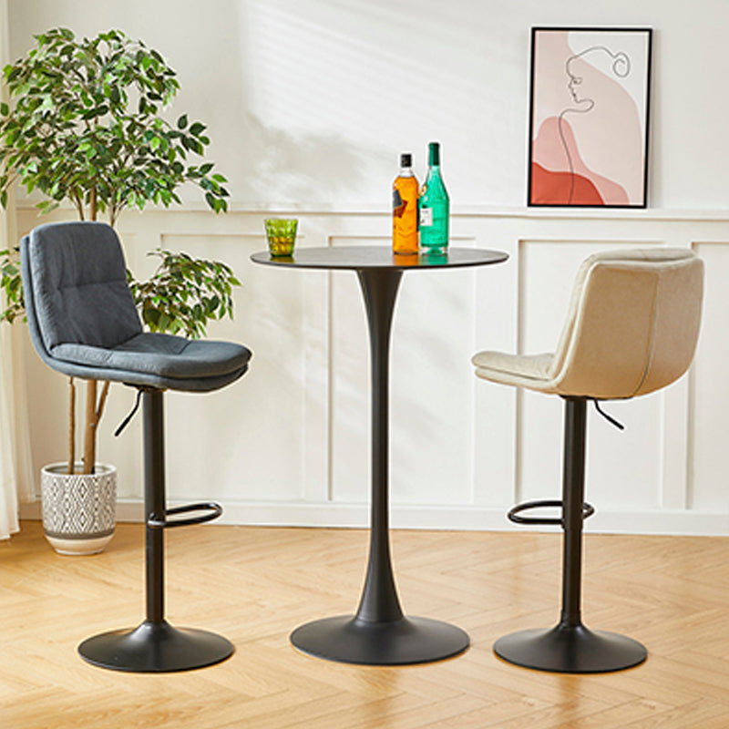 Industrial Backrest Armless Counter Stool Adjustable Cafe Bar Stool with Cushion