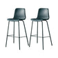 Modern Backrest Armless Counter Stool Metal Cafe Bar Stool with Leather Cushion