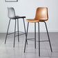 Modern Backrest Armless Counter Stool Metal Cafe Bar Stool with Leather Cushion