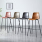 Modern Backrest Armless Counter Stool Metal Cafe Bar Stool with Leather Cushion