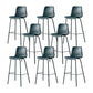 Modern Backrest Armless Counter Stool Metal Cafe Bar Stool with Leather Cushion
