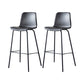 Modern Backrest Armless Counter Stool Metal Cafe Bar Stool with Leather Cushion
