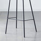 Modern Backrest Armless Counter Stool Metal Cafe Bar Stool with Leather Cushion