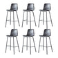 Modern Backrest Armless Counter Stool Metal Cafe Bar Stool with Leather Cushion