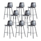 Modern Backrest Armless Counter Stool Metal Cafe Bar Stool with Leather Cushion