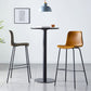 Modern Backrest Armless Counter Stool Metal Cafe Bar Stool with Leather Cushion