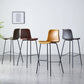 Modern Backrest Armless Counter Stool Metal Cafe Bar Stool with Leather Cushion