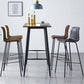 Modern Backrest Armless Counter Stool Metal Cafe Bar Stool with Leather Cushion