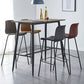 Modern Backrest Armless Counter Stool Metal Cafe Bar Stool with Leather Cushion