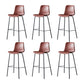 Modern Backrest Armless Counter Stool Metal Cafe Bar Stool with Leather Cushion