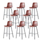 Modern Backrest Armless Counter Stool Metal Cafe Bar Stool with Leather Cushion
