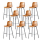 Modern Backrest Armless Counter Stool Metal Cafe Bar Stool with Leather Cushion