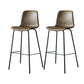 Modern Backrest Armless Counter Stool Metal Cafe Bar Stool with Leather Cushion