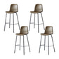 Modern Backrest Armless Counter Stool Metal Cafe Bar Stool with Leather Cushion