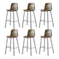 Modern Backrest Armless Counter Stool Metal Cafe Bar Stool with Leather Cushion