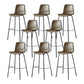 Modern Backrest Armless Counter Stool Metal Cafe Bar Stool with Leather Cushion