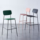 Modern Backrest Armless Counter Stool Iron Pub Stool with Plastic Cushion