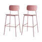 Modern Backrest Armless Counter Stool Iron Pub Stool with Plastic Cushion