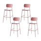 Modern Backrest Armless Counter Stool Iron Pub Stool with Plastic Cushion