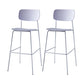 Modern Backrest Armless Counter Stool Iron Pub Stool with Plastic Cushion