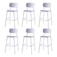 Modern Backrest Armless Counter Stool Iron Pub Stool with Plastic Cushion
