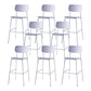 Modern Backrest Armless Counter Stool Iron Pub Stool with Plastic Cushion