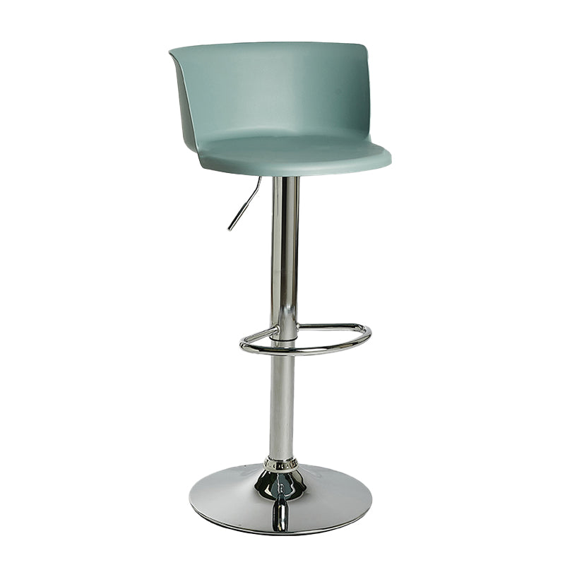 Industrial Backrest Armless Counter Stool Iron Cafe Bar Stool with Adjustable Cushion Aqua 1 Piece Clearhalo 'Bar Furniture' 'Bar Stools' 'bar_stools' 'furn' 'furn_bar_stools' 'Furniture' 'Kitchen & Dining Furniture' 6185493
