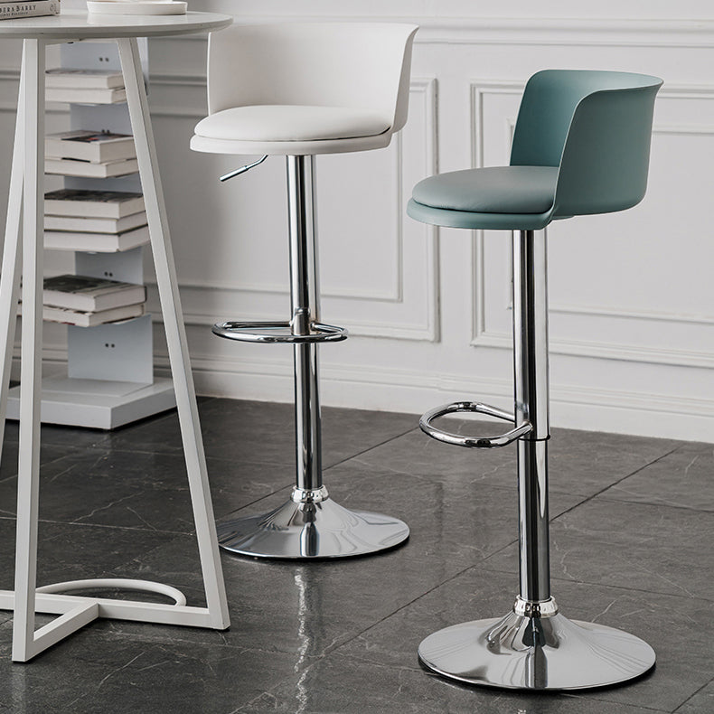 Industrial Backrest Armless Counter Stool Iron Cafe Bar Stool with Adjustable Cushion Clearhalo 'Bar Furniture' 'Bar Stools' 'bar_stools' 'furn' 'furn_bar_stools' 'Furniture' 'Kitchen & Dining Furniture' 6185496