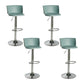 Industrial Backrest Armless Counter Stool Iron Cafe Bar Stool with Adjustable Cushion Aqua 4 Piece Set Clearhalo 'Bar Furniture' 'Bar Stools' 'bar_stools' 'furn' 'furn_bar_stools' 'Furniture' 'Kitchen & Dining Furniture' 6185497