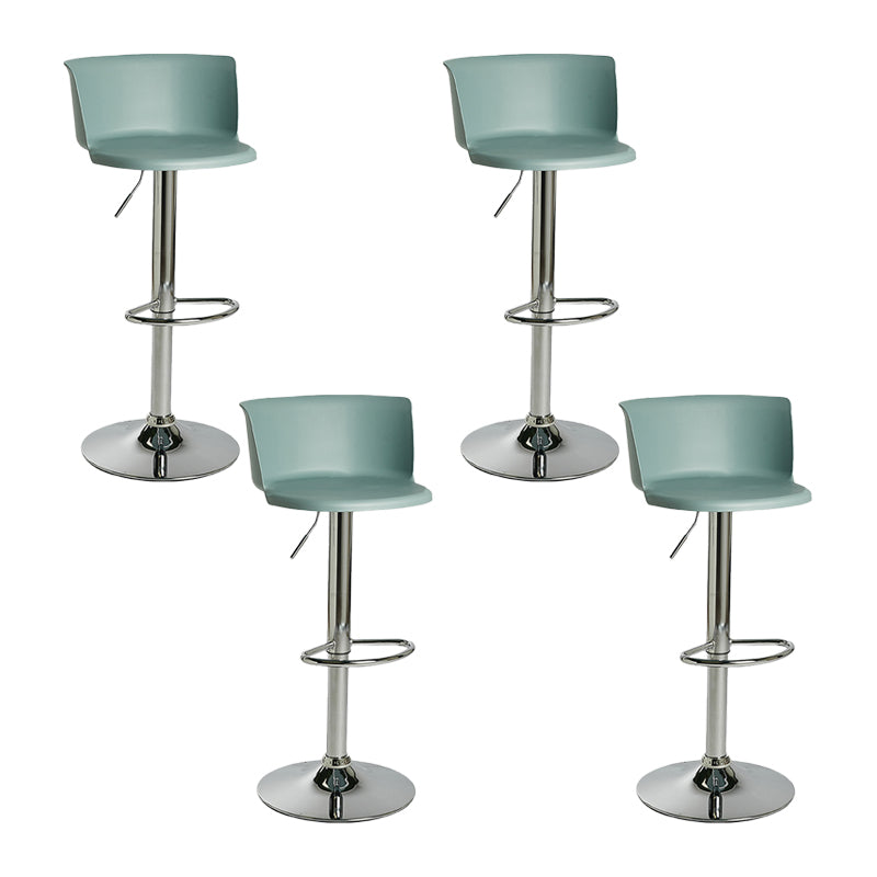 Industrial Backrest Armless Counter Stool Iron Cafe Bar Stool with Adjustable Cushion Aqua 4 Piece Set Clearhalo 'Bar Furniture' 'Bar Stools' 'bar_stools' 'furn' 'furn_bar_stools' 'Furniture' 'Kitchen & Dining Furniture' 6185497