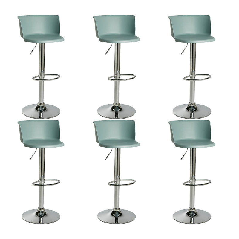 Industrial Backrest Armless Counter Stool Iron Cafe Bar Stool with Adjustable Cushion Aqua 6 Piece Set Clearhalo 'Bar Furniture' 'Bar Stools' 'bar_stools' 'furn' 'furn_bar_stools' 'Furniture' 'Kitchen & Dining Furniture' 6185498