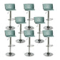 Industrial Backrest Armless Counter Stool Iron Cafe Bar Stool with Adjustable Cushion Aqua 8 Piece Set Clearhalo 'Bar Furniture' 'Bar Stools' 'bar_stools' 'furn' 'furn_bar_stools' 'Furniture' 'Kitchen & Dining Furniture' 6185500